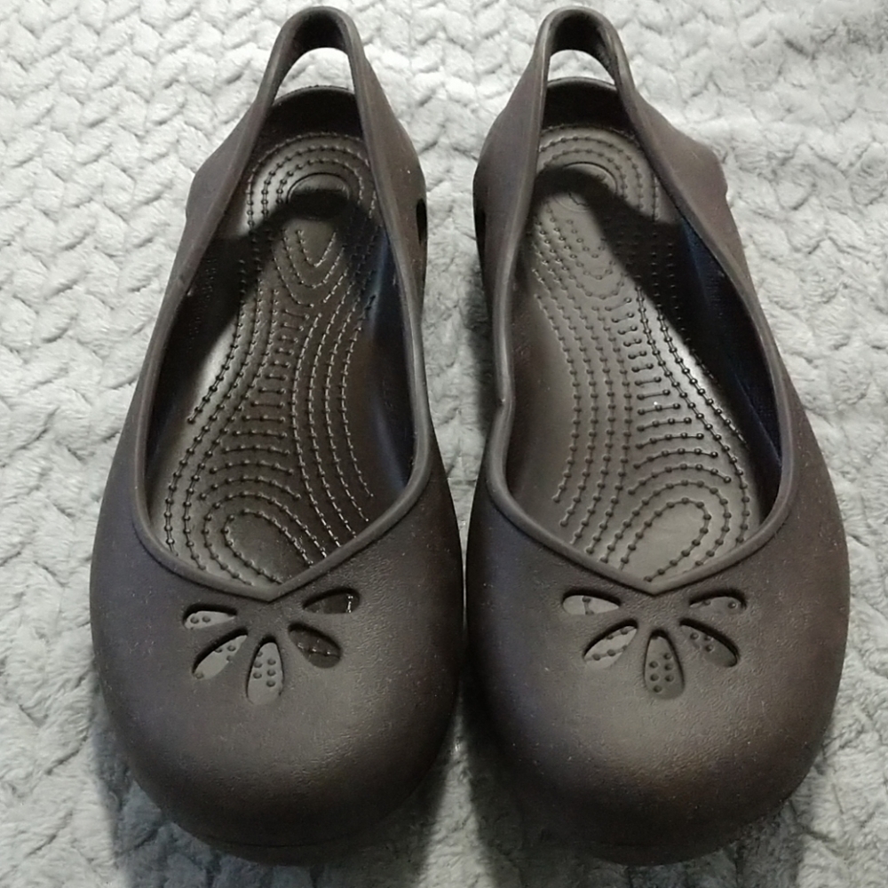 Brown Crocs slingback flat (GUC)